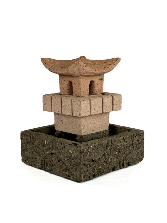 Mini Fuente Pagoda China Rosa/Negra